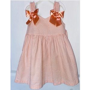 ✨Bonnie Jean✨ Toddler Girl Checkered Bow Dress 2T